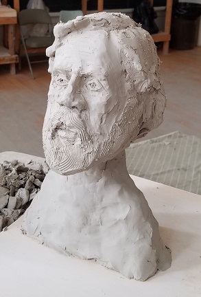 clay head sculpture