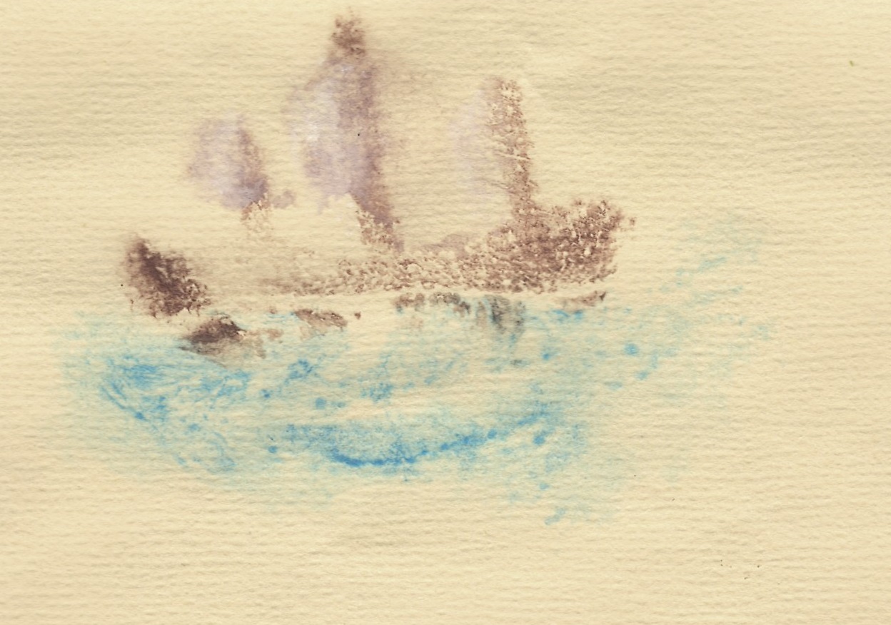  print pulled form the body painting on labia of ship on water