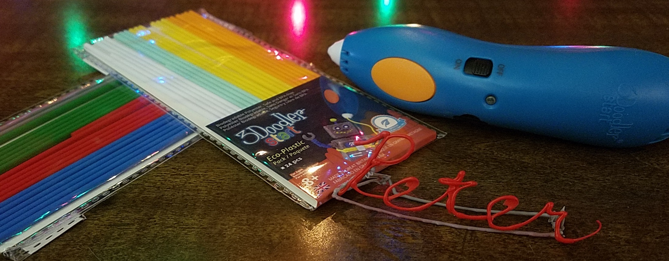 3D pen and assorted colors plastic filaments