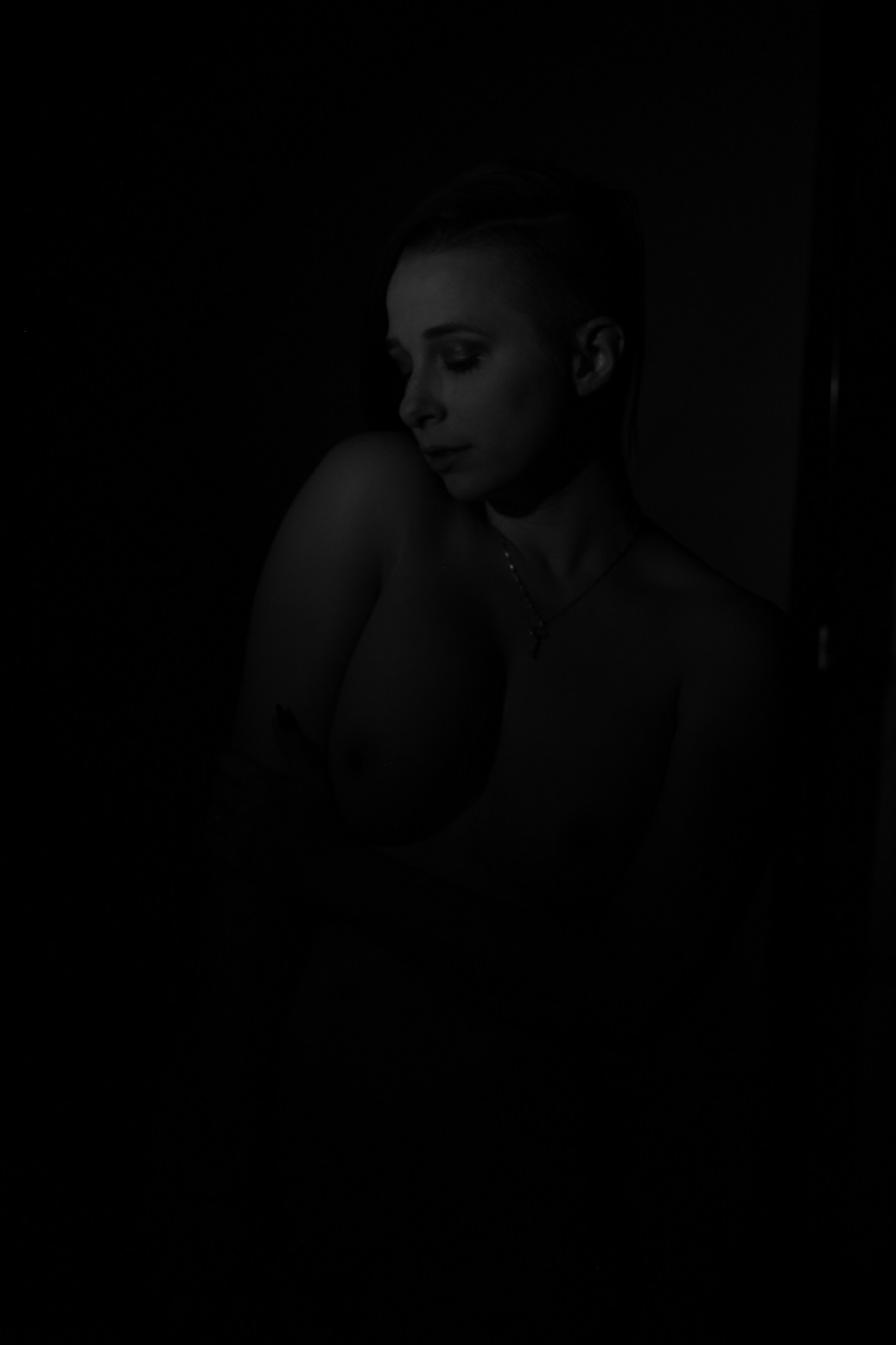 black and white nude